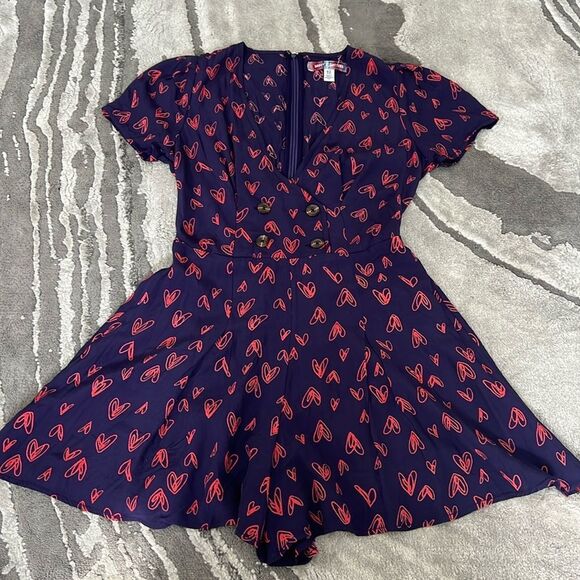 NWOT Urban Outfitters Juliette Printed Short Sleeve Romper - Picture 3 of 10